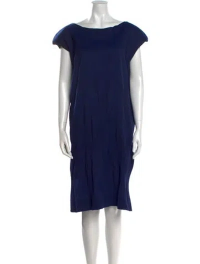 Pre-owned Issey Miyake Striped Knee-length Dress In Blue