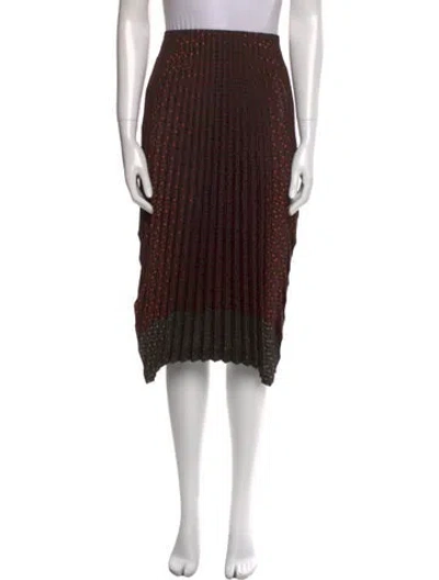 Pre-owned Issey Miyake Striped Knee-length Skirt In Brown