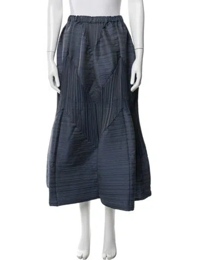 Pre-owned Issey Miyake Striped Long Skirt In Blue