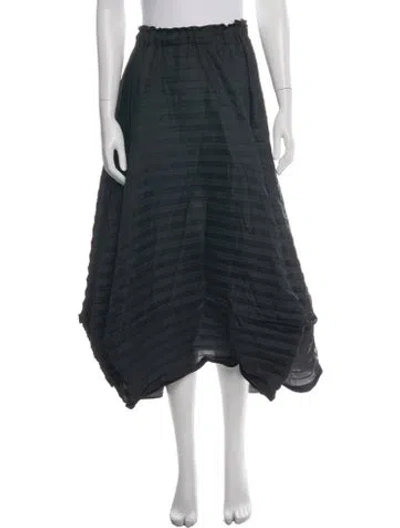 Pre-owned Issey Miyake Striped Long Skirt In Green