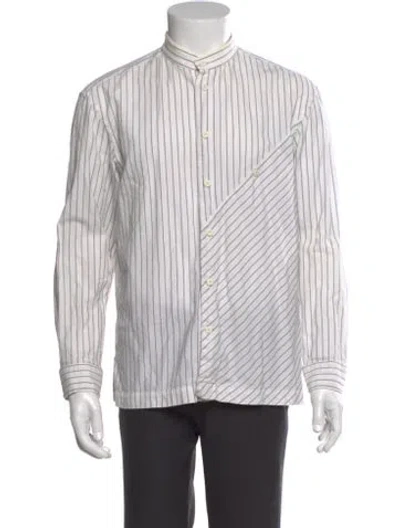 Pre-owned Issey Miyake Striped Long Sleeve Dress Shirt In Neutral