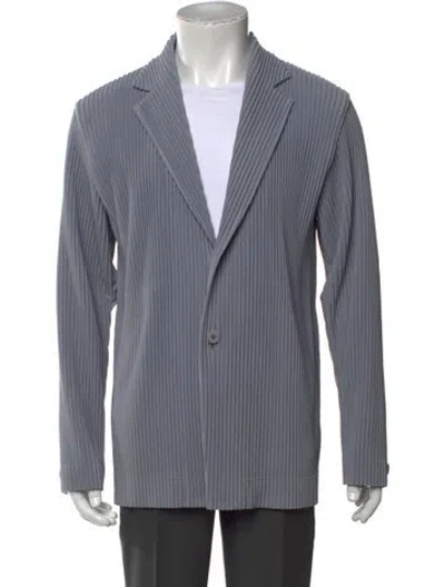Pre-owned Issey Miyake Striped Long Sleeve Shirt In Gray