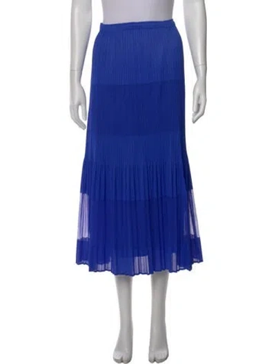 Pre-owned Issey Miyake Striped Midi Length Skirt In Blue