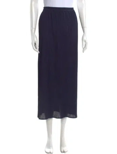 Pre-owned Issey Miyake Striped Midi Length Skirt In Blue