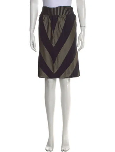Pre-owned Issey Miyake Striped Midi Length Skirt In Multi