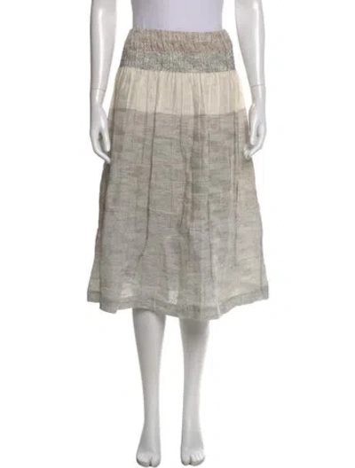 Pre-owned Issey Miyake Striped Midi Length Skirt W/ Tags In Neutral