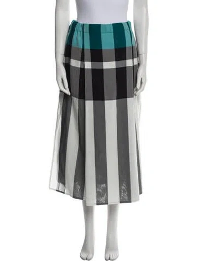 Pre-owned Issey Miyake Striped Midi Length Skirt In White