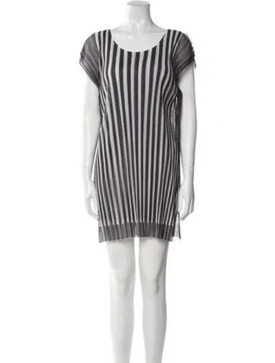Pre-owned Issey Miyake Striped Mini Dress In Multi