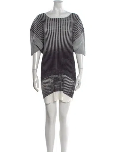 Pre-owned Issey Miyake Striped Mini Dress In Multi