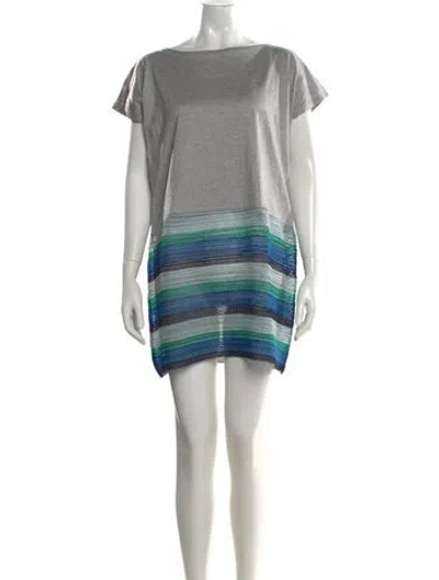 Pre-owned Issey Miyake Striped Mini Dress In Multi