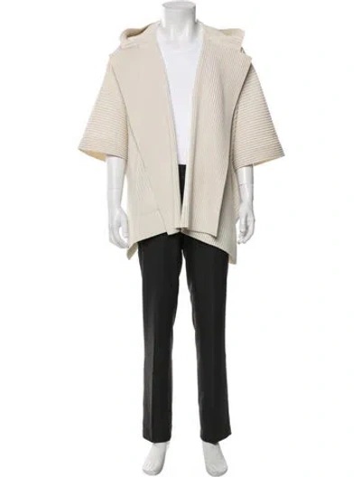 Pre-owned Issey Miyake Striped Overcoat In Neutral