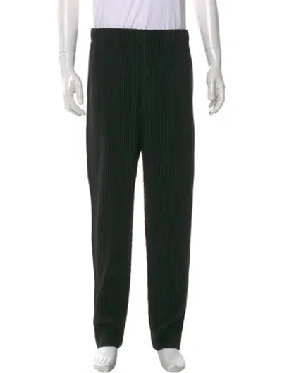 Pre-owned Issey Miyake Striped Pants In Black
