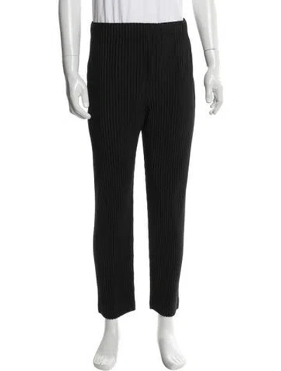 Pre-owned Issey Miyake Striped Pants In Black