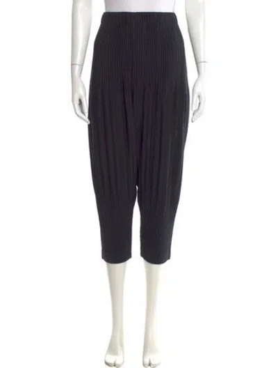 Pre-owned Issey Miyake Striped Pants In Black