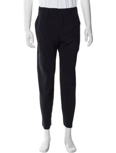 Pre-owned Issey Miyake Striped Pants In Blue