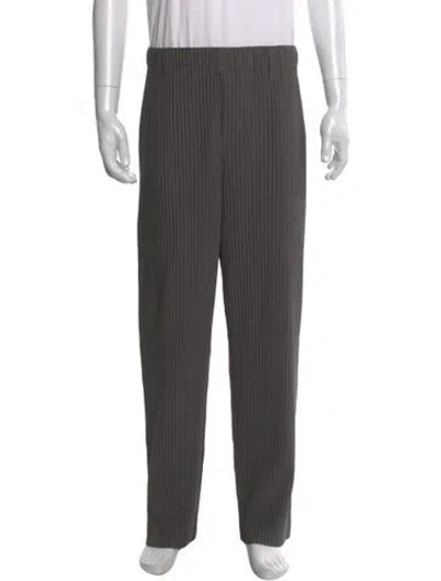 Pre-owned Issey Miyake Striped Pants In Gray