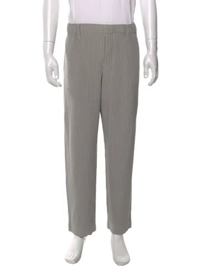 Pre-owned Issey Miyake Striped Pants In Gray