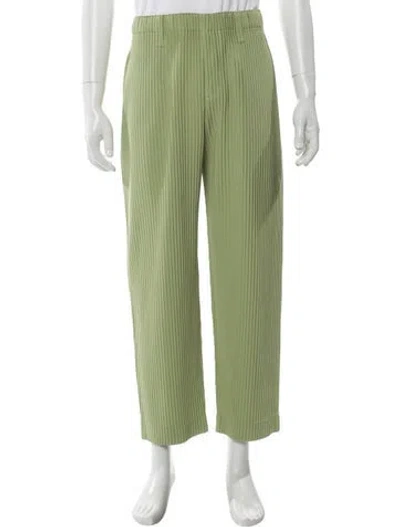 Pre-owned Issey Miyake Striped Pants In Green