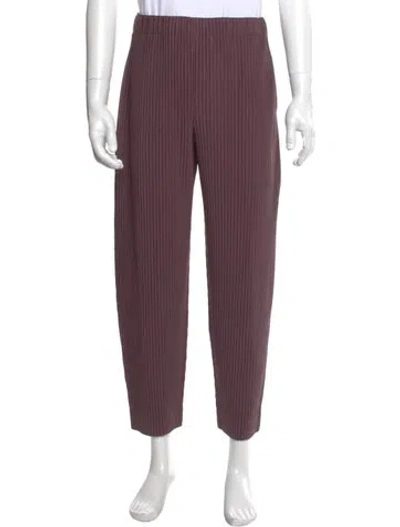 Pre-owned Issey Miyake Striped Pants In Purple