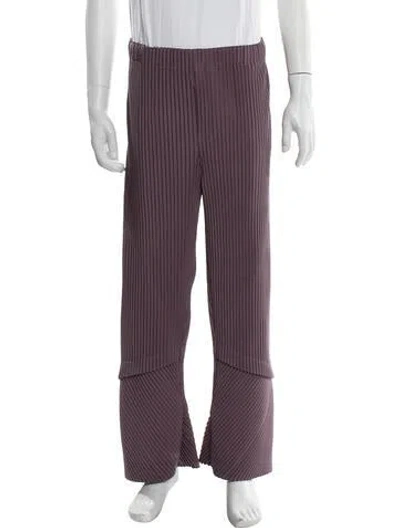 Pre-owned Issey Miyake Striped Pants In Purple