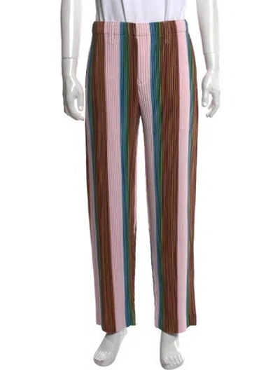 Pre-owned Issey Miyake Striped Pants W/ Tags In Pink