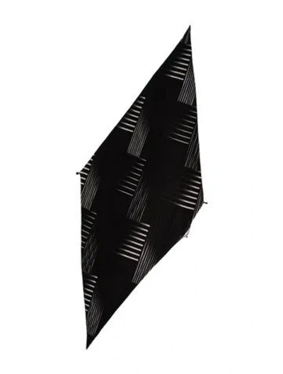 Pre-owned Issey Miyake Striped Scarf In Black