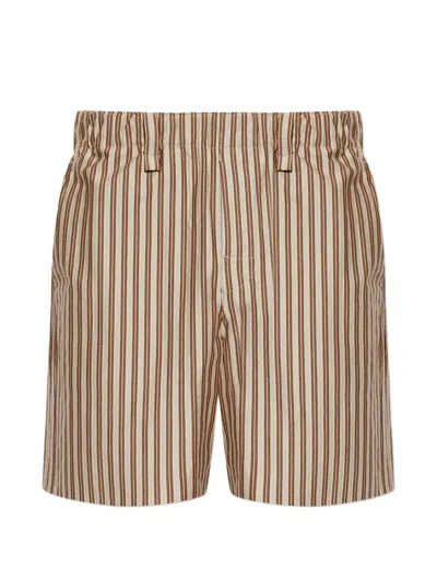 Issey Miyake Striped Shorts In Multi