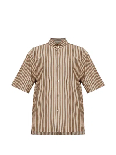 Issey Miyake Striped Short-sleeves Shirt In Multi