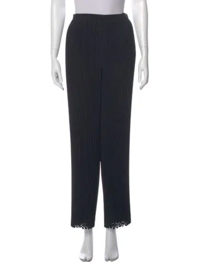 Pre-owned Issey Miyake Striped Straight Leg Pants In Black