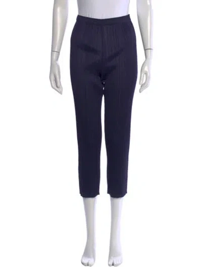 Pre-owned Issey Miyake Striped Straight Leg Pants In Blue