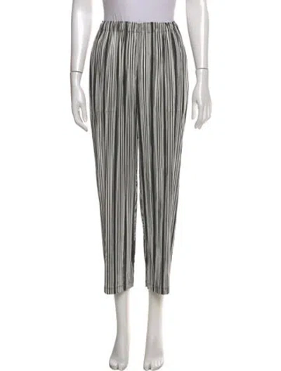 Pre-owned Issey Miyake Striped Straight Leg Pants In Gray