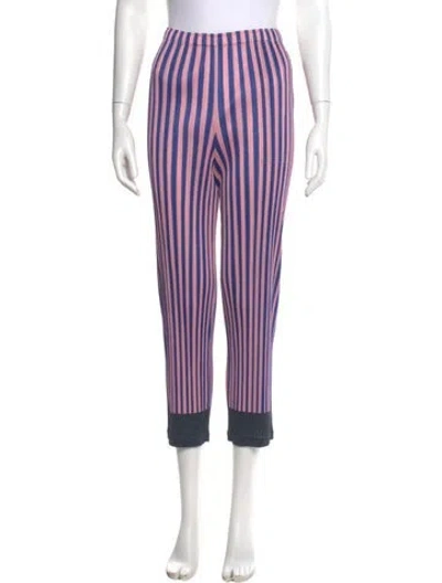 Pre-owned Issey Miyake Striped Straight Leg Pants In Multi