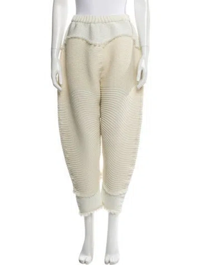 Pre-owned Issey Miyake Striped Straight Leg Pants In Neutral