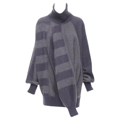 Issey Miyake Striped Sweater Dress In Purple