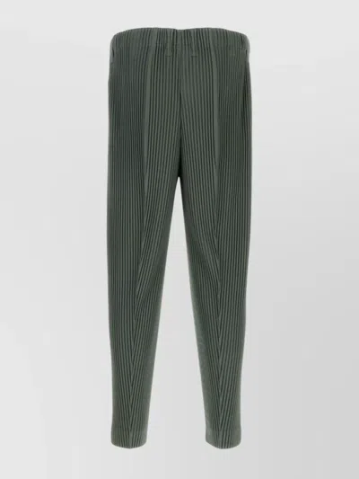Issey Miyake Striped Tapered Ankle-length Pant In Black
