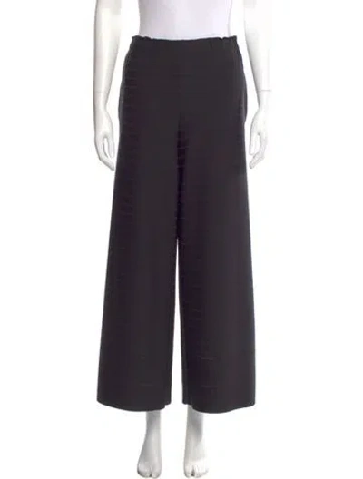 Pre-owned Issey Miyake Striped Wide Leg Pants In Black