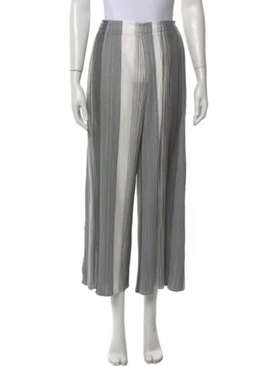 Pre-owned Issey Miyake Striped Wide Leg Pants In Blue