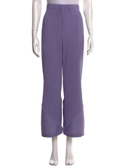 Pre-owned Issey Miyake Striped Wide Leg Pants In Purple