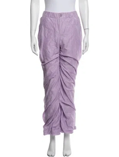 Pre-owned Issey Miyake Striped Wide Leg Pants In Purple