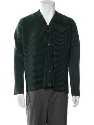 Pre-owned Issey Miyake Striped Windbreaker In Green