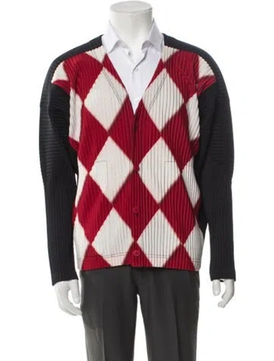 Pre-owned Issey Miyake Striped Windbreaker In Red