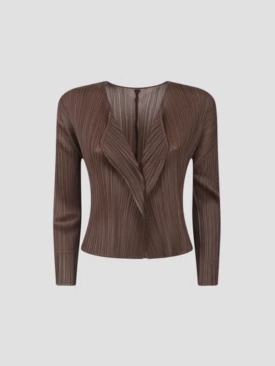 Issey Miyake Stylish Mini Cardigan - Size 44-44 In Blue