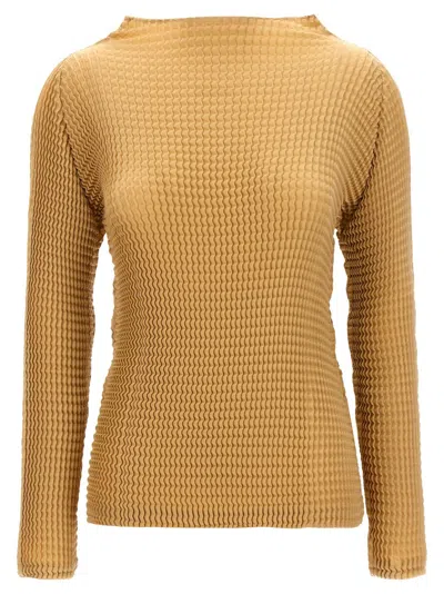 Issey Miyake Suede Like Pleats' Blouse