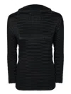 Issey Miyake Suede-like Pleats Top In Black In Black