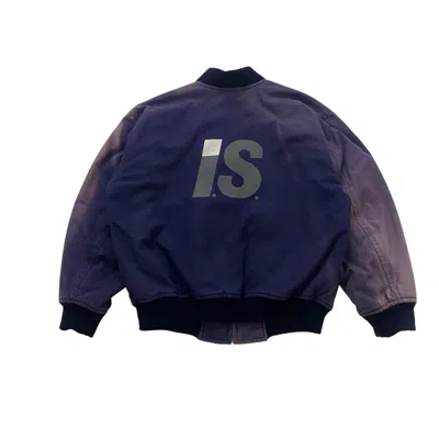 Pre-owned Issey Miyake Sun Faded 80's  Bomber Jacket In Navy