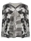 Issey Miyake Sway Pleats Printed Cardigan In Black