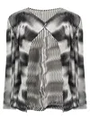 Issey Miyake Sway Pleats Printed Cardigan In Black