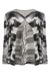 Issey Miyake Sway Pleats Printed Cardigan In Black