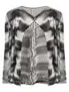 Issey Miyake Sway Pleats Printed Cardigan In Black