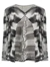 Issey Miyake Sway Pleats Printed Cardigan In Gray